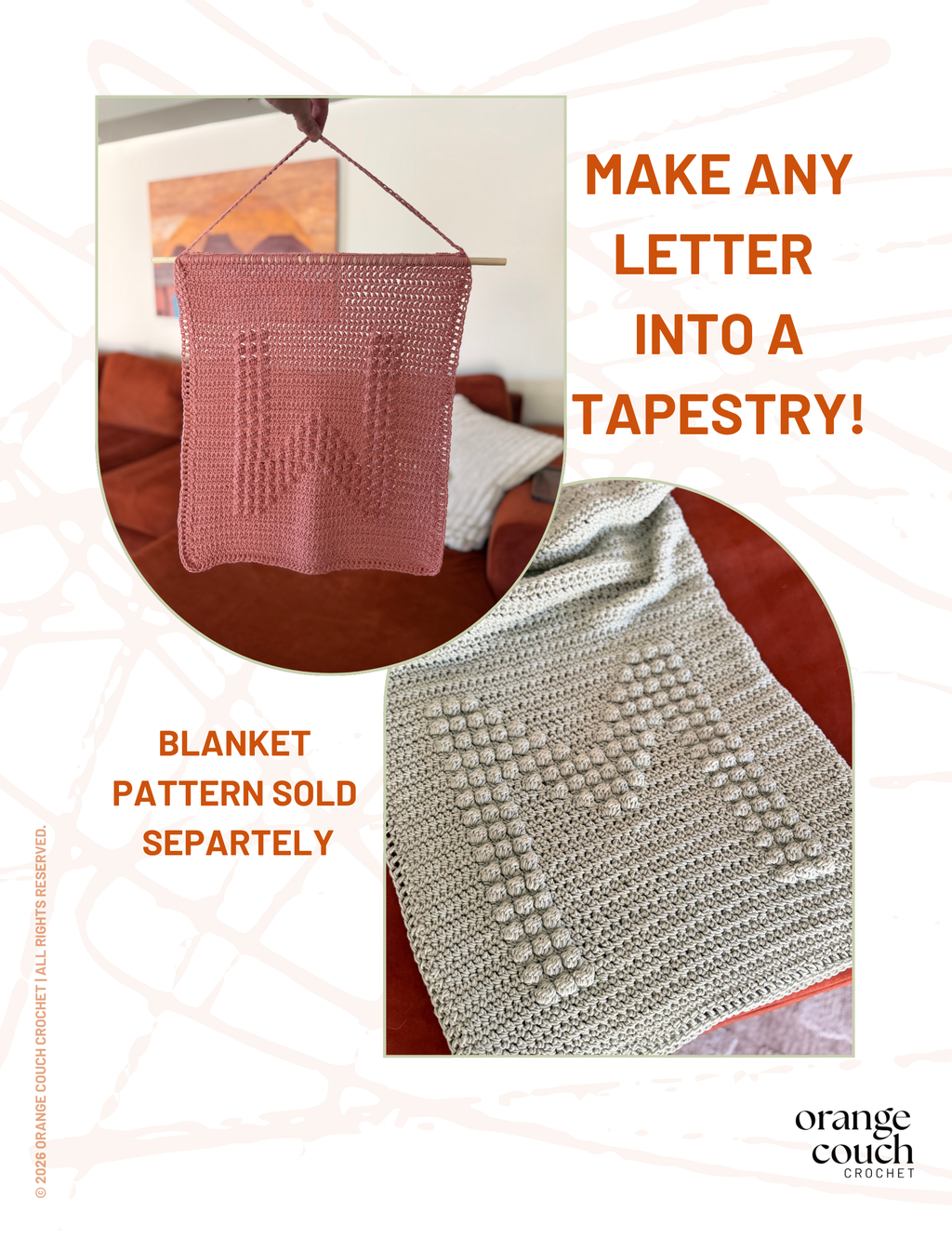 Tapestry Modification Pattern | Add-On for Monogram Blanket Patterns