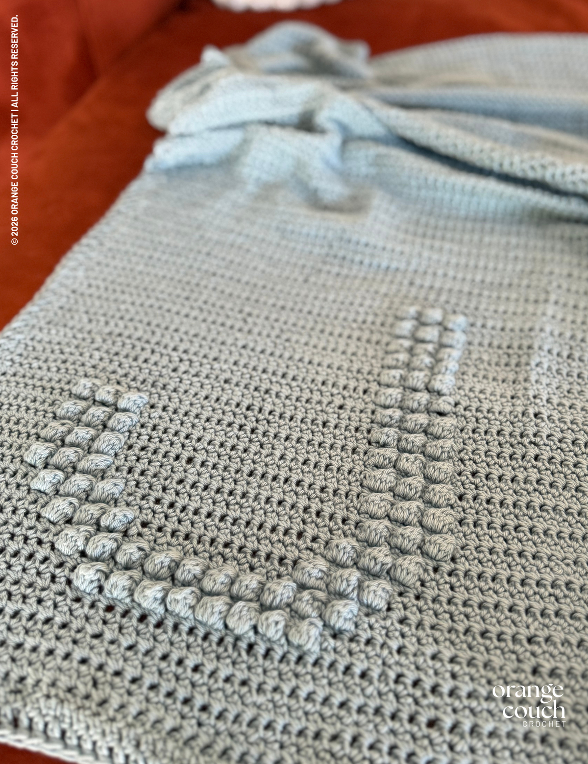 Single Letter Bobble Monogram Blanket Crochet Pattern