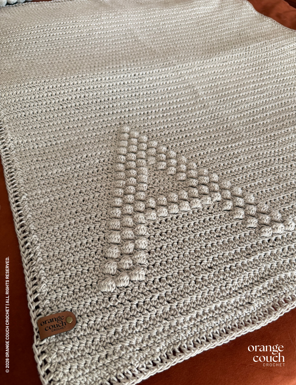 Single Letter Bobble Monogram Blanket Crochet Pattern