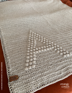 Single Letter Bobble Monogram Blanket Crochet Pattern