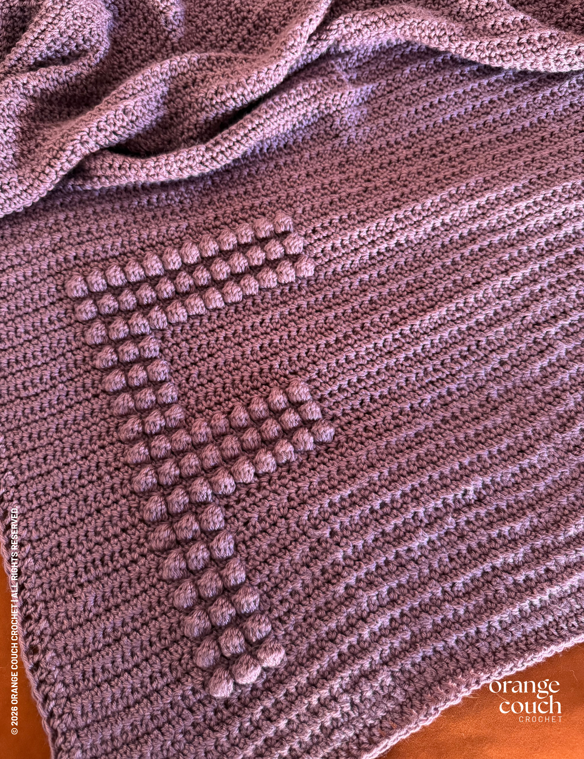 Single Letter Bobble Monogram Blanket Crochet Pattern