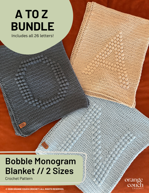 A, O, N bobble blankets on orange background