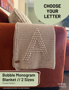 Single Letter Bobble Monogram Blanket Crochet Pattern