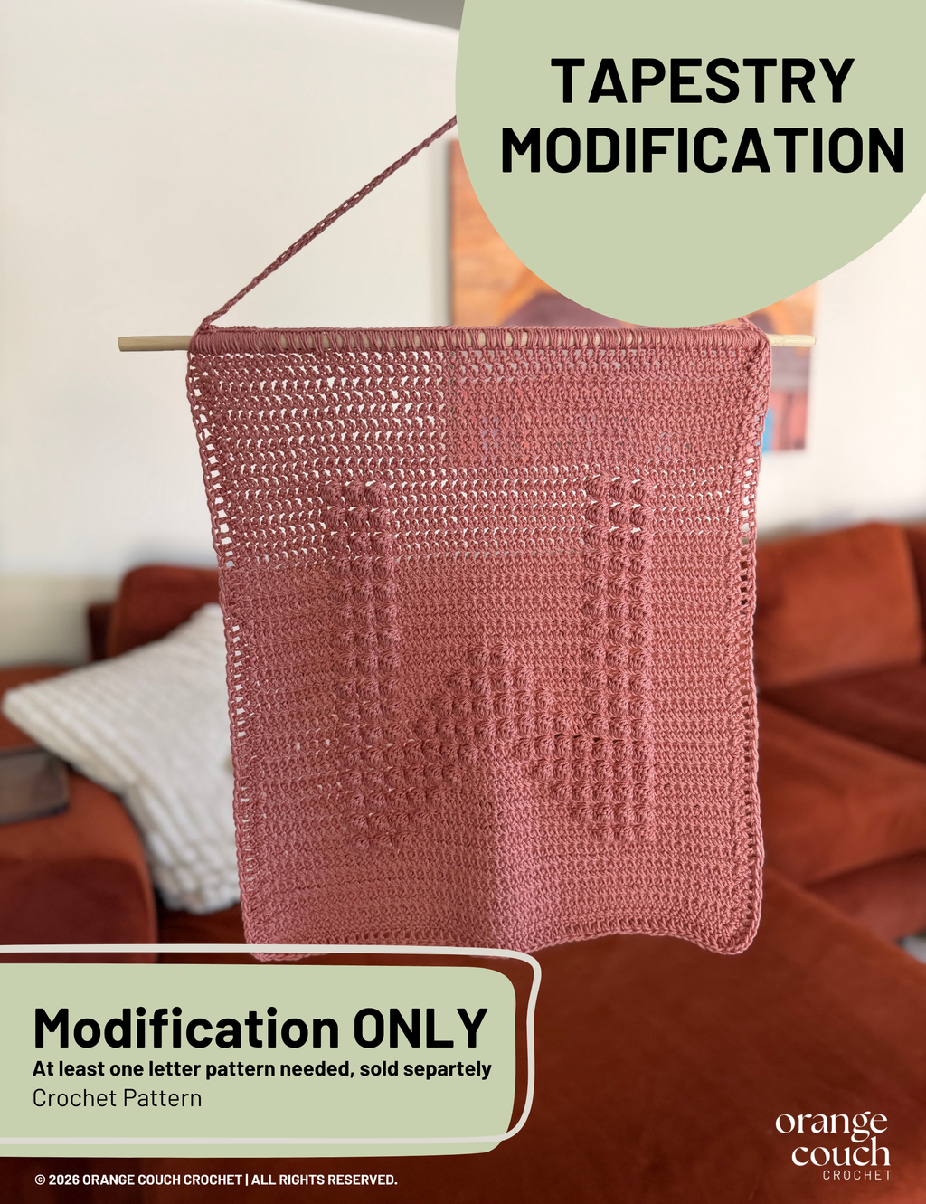 Tapestry Modification Pattern | Add-On for Monogram Blanket Patterns